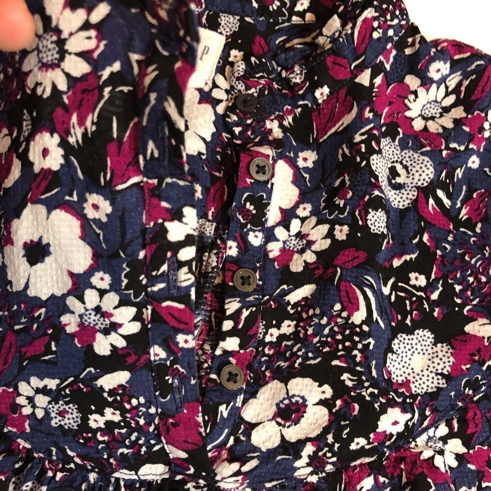 Gap Floral Blouse with Ruffled Neck and Long Sleeves - Picture 6 of 12